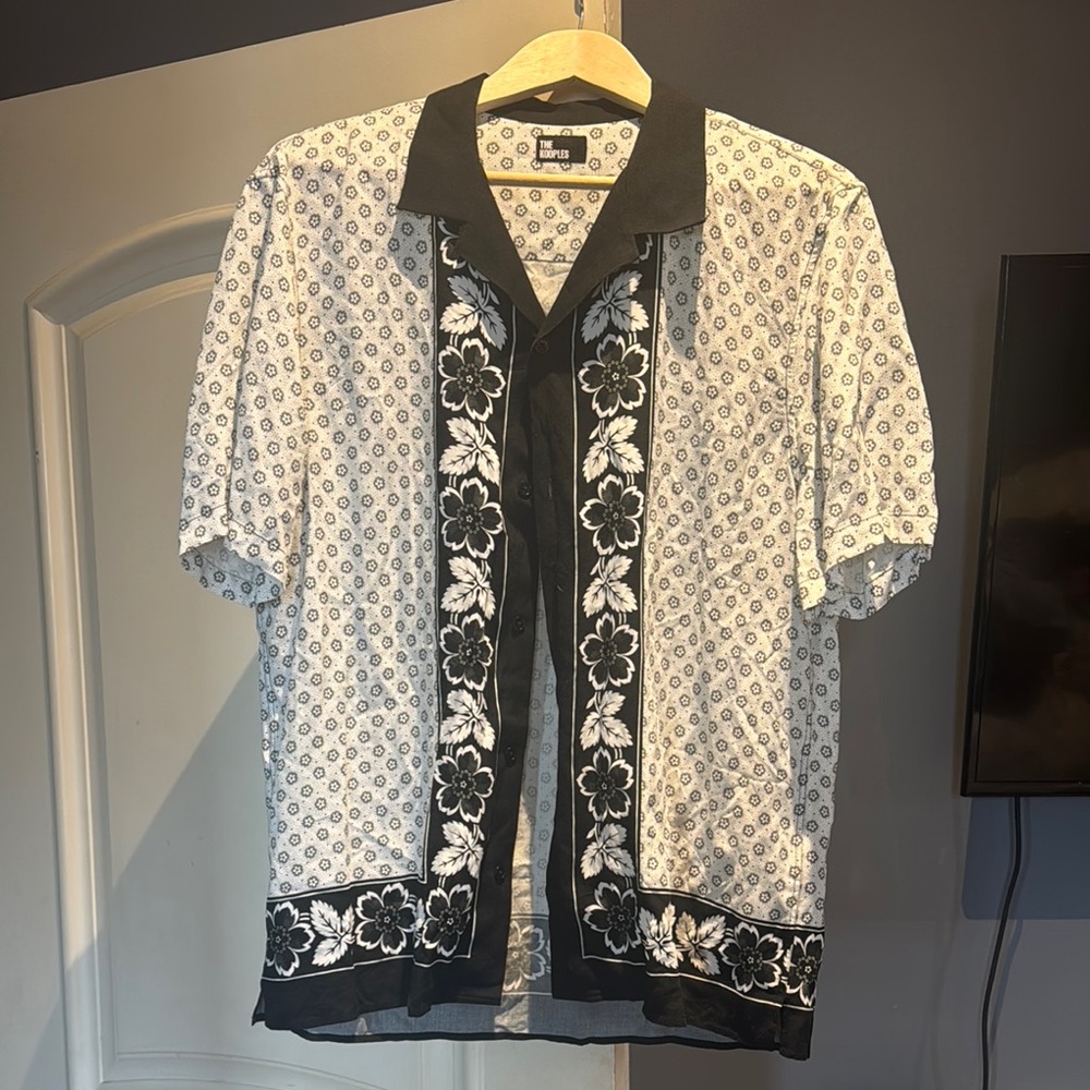 The Kooples Black and White Casual Button Down Shirt